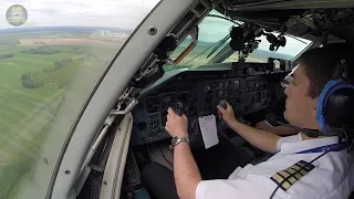 Antonov 140 Cockpit Landing in Minsk! World's ONLY commercial used unit of this type!! [AirClips]