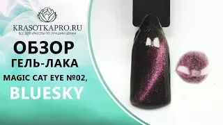 Обзор гель-лака Magic Cat Eye №02, Звездное облако, Bluesky