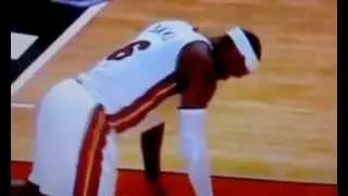 LeBron James screaming "Ah Sh*t" NBA Finals MIA vs OKC Game 4