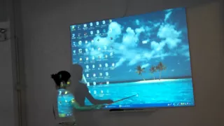 interactive projector makes touchscreen with any interface.