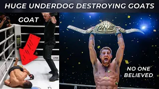 Huge Underdog Destroying GOATS in Muay Thai...