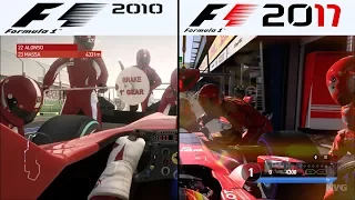 F1 Game Comparison (2010 - 2017 PIT Stop Gameplay Comparison)