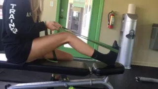 Seated Soleus stretch (with rope)