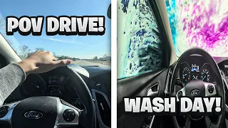 POV DRIVE TO THE CAR WASH!!! ALMOST CRASHED?!?