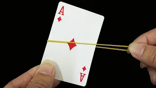 CARD vs RUBBER BAND - 2 Easy and Awesome Magic Tricks