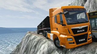 Trucks and Cars vs Cliff Road #2 BeamNG Drive#beamngdrive #carvs #beamngcrashes #beamng #truck