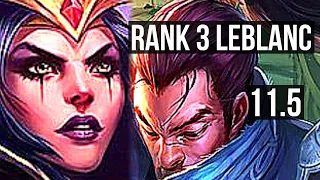 LEBLANC vs YASUO (MID) | Rank 3 LeBlanc, 13/1/8, Legendary | TR Challenger | v11.5