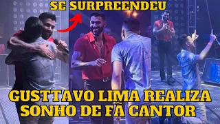 Gusttavo Lima realiza SONHO de FÃ Cantor e se SURPREENDE com a voz do garoto “Canta muito”