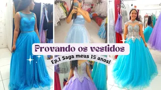 Meus 15 anos - EP.1 - ✨Provando os vestidos 👗 -  #xvadri💙