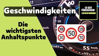 Geschwindigkeiten. Wann darfst du welche Geschwindigkeit fahren? - Führerschein