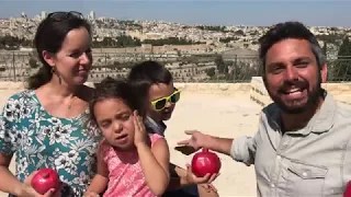 Chaim Malespin with his family celebrating the Feast of Trumpets