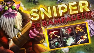 The Reason why we LOVE Dota 2 - WTF Sniper 5x Rampage Base Defense Simulator