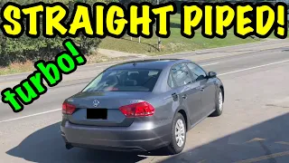 Insane Straight Piped 2015 VW Passat TSI Exhaust Sound | Cold Start, Revs, and Drive