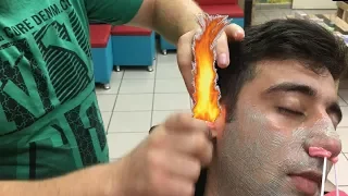 ASMR TURKISH BARBER💈NECK CRACK-SKIN CARE-BODY MASSAGE💈HAIRCUT💈NOSE HAIR WAX💈EAR BURN💈ASMR SLEEP