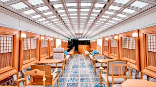 A Modern Japanese-Style Luxury Train where you Take off your Shoes on Tatami Mats.