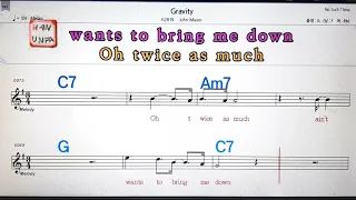 Gravity/John Mayer💋노래방, 통기타 , 코드 큰악보,  가라오케, 반주💖Karaoke, Sheet Music, Chord, MR