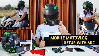 Most Affordable Phone Moto Vlogging Setup | Mobile Motovlog Setup With Mic