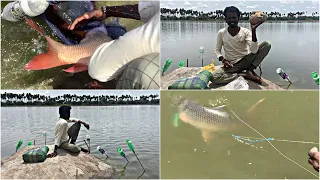 Incredible Big Rohu Fishing Bait | 💯Fishing Bait Video Amazing Big Rohu Fishing | Fishing Ball set