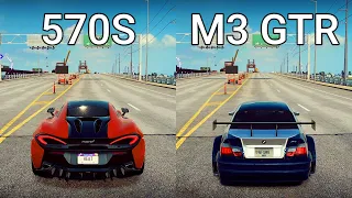 NFS Heat: McLaren 570S vs BMW M3 GTR - Drag Race