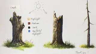 How to paint tree stump with acyrlic