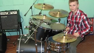 Время и Стекло - На Стиле  - кавер (Drum Cover) -  Барабанщик  Даниил Варфоломеев 13 лет