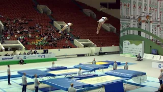 France 1 (FRA) M - 2018 Trampoline Worlds, St. Petersburg (RUS) - Qualification Synchro R2