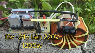 Hướng dẫn làm kích điện từ 12v lên 220v biến áp sắt cầu H sine chuẩn