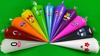 Numberblocks – Looking Slime & Clay Coloring With Piping Bags! ASMR