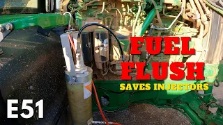 Larry's Life E51 | How to do a Tractor Fuel Flush - John Deere 7230R with Injector Issues