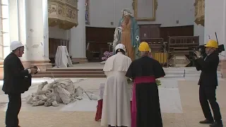 Visit of Pope Francis to the earthquake damaged Cathedral of Camerino 16 June 2019 HD