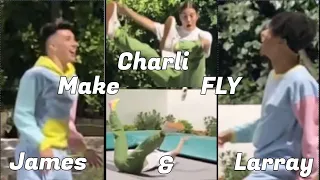 Larray & James Charles Make Charli D’amelio Fly On A Trampoline