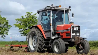 Massey Ferguson 3060 cultivating the field