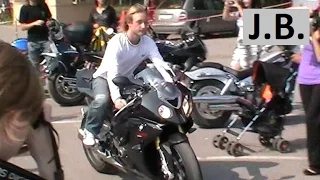 Evgeni Plushenko on a motorcycle BMW S1000RR