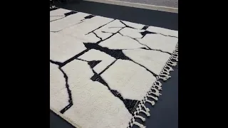 Moroccan Beniourain Tufted Black White Custom Rug #rug #moroccanrugs #handmade