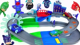 Let's play in PJ Masks Nighttime adventures rumblers track playset with Rusty Rivets! - DuDuPopTOY