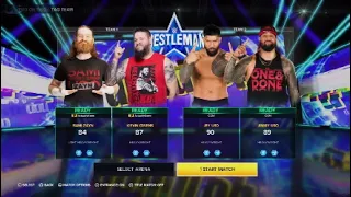 WWE 2K23 Sami Zayn & Kevin Owens vs Jey & Jimmy Uso at WrestleMania for Tag Team Championship