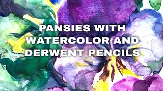 How to paint flowers in mixed media: Derwent Inktense and watercolor on paper live demo