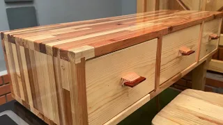 Creating a Smart Dressing Table from Scrap Wood.Upcycling Unused Wood into a High-Tech Makeup Vanity