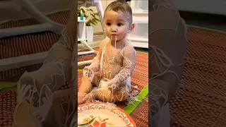 Cute Baby Eating Noodles 🍜#cute #baby #noodles#shorts