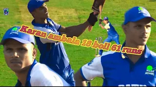 Karan ambala  Ispl metch 18 boll  61 runs  men off the metch tennis cricket #viral#tending#cricket