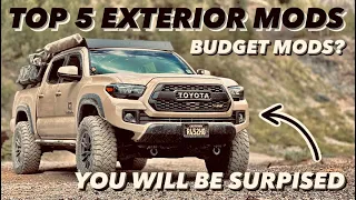 My Top 5 Must Have BUDGET Exterior Mods On My Overland Built 2019 TRD Off-Road Toyota Tacoma
