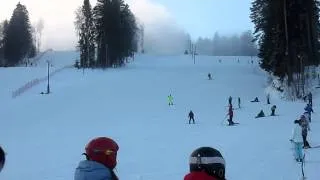 First time on snowboard / Первый раз встала на доску
