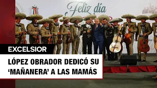 Con mariachi y son jarocho, López Obrador celebra a las mamás en la 'mañanera'