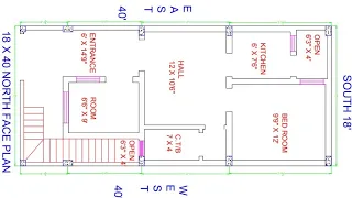 18 × 40 north face house plan under 10 lakh