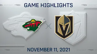 NHL Highlights | Wild vs. Golden Knights - Nov 11, 2021