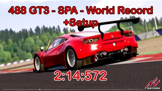 Assetto Corsa - Ferrari 488 GT3 - SPA - World Record + Setup (2:14:572)