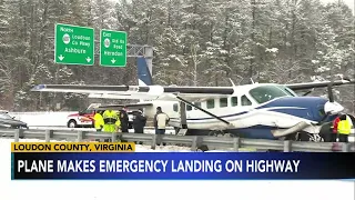 Plane bound for Pa. makes emergency landing on Virginia highway after taking off from Dulles airport