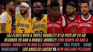 LBJ-AD-D'LO-ZION-BI-CJ Plays│Full Game Highlights│Lakers vs Pelicans Play-In Tourney April 16, 2024