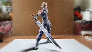 FINAL FANTASY 7 REMAKE: Cloud Strife - 3D drawing