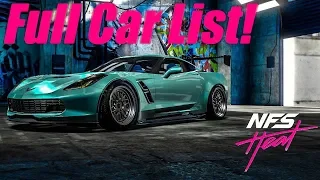 Need For Speed Heat: FULL CAR LIST!! Every Car Confirmed!